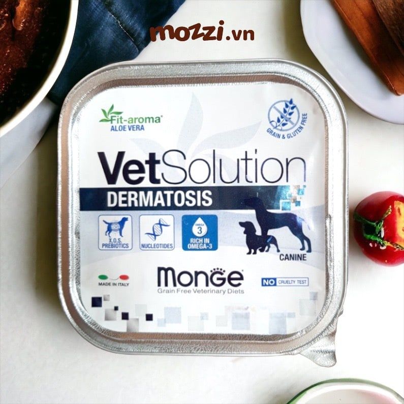 Pate cho chó mèo Monge Vetsolution Dermatosis Trị viêm da và rụng lông
