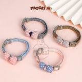  Vòng cổ cho chó mèo Nơ cotton denim dễ thương 