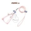 Dây dắt yếm ngực nơ cotton cho chó mèo