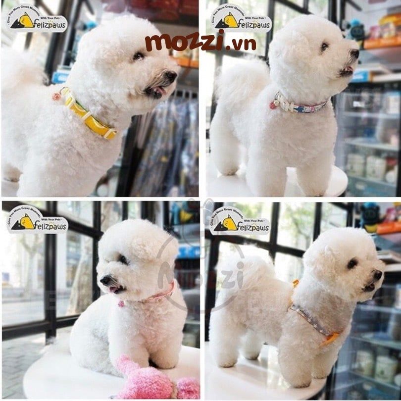Feli Vòng cổ cotton lục lạc bông cho chó mèo nhỏ