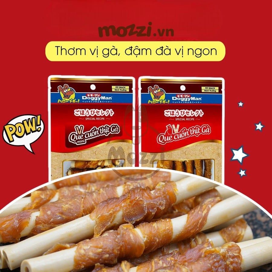Snack cho chó Xương Que cuốn thịt gà Doggyman