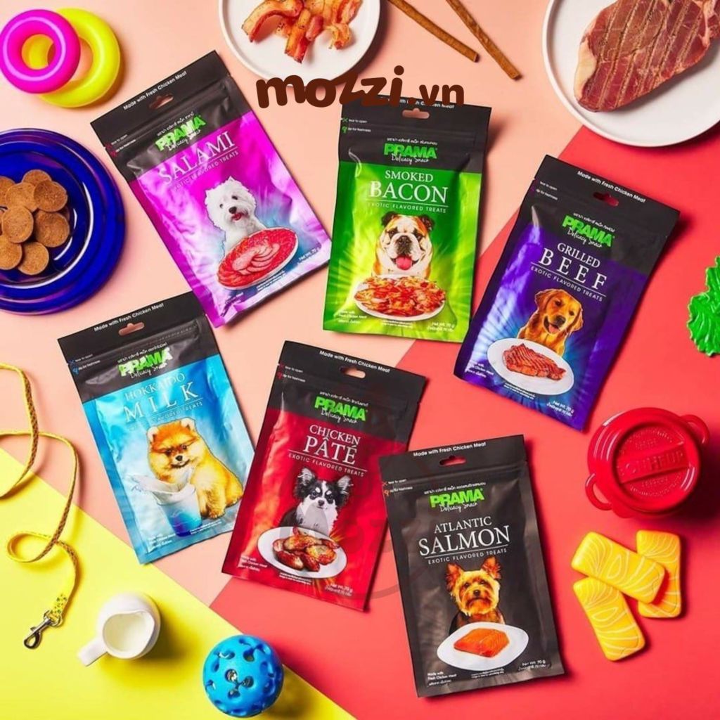 Snack cho chó Ăn vặt dạng mềm Prama gói 70gr Thái Lan