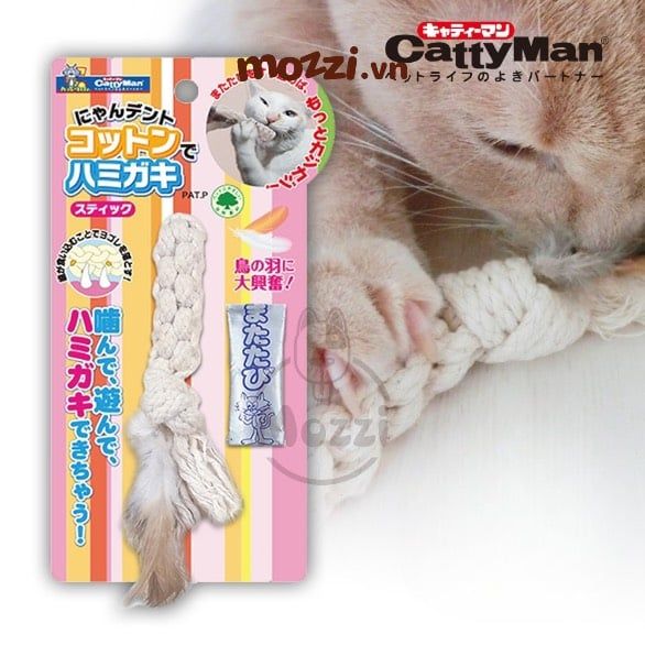 CattyMan Đồ chơi catnip cotton lông gà hình que cho mèo