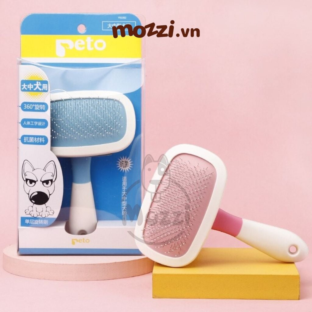 Lược chải lông chó mèo Peto xoay 360 độ chải phồng và lấy lông rụng