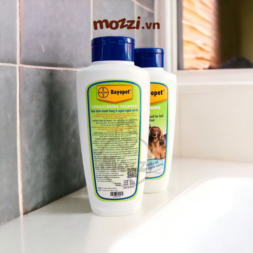 Sữa tắm chó mèo Bayer Bayopet mượt lông và ngăn ngừa xơ rối 275ml exp T3/2026