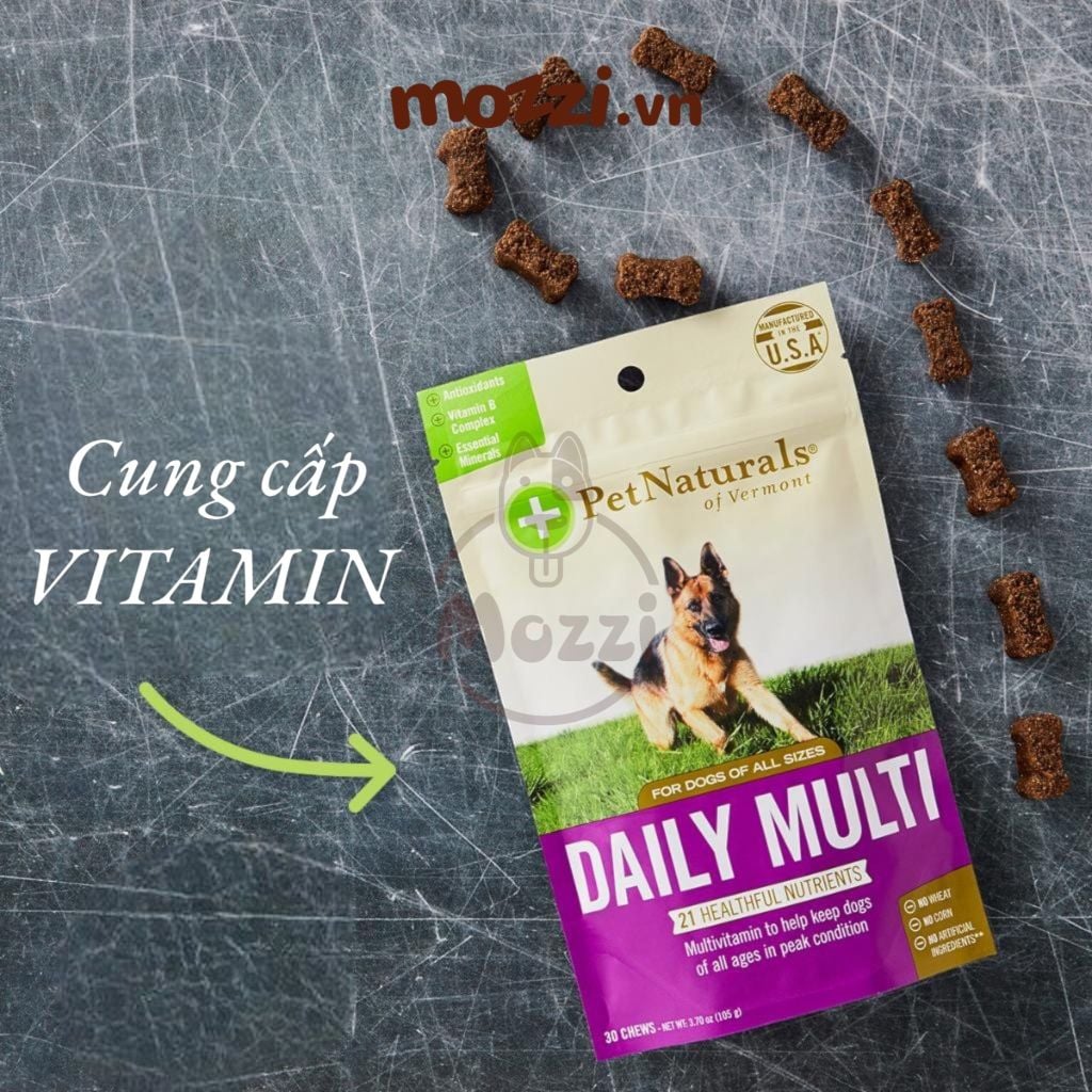 Viên nhai Bổ sung vitamin và khoáng chất Daily Multi Pet Naturals cho chó mèo
