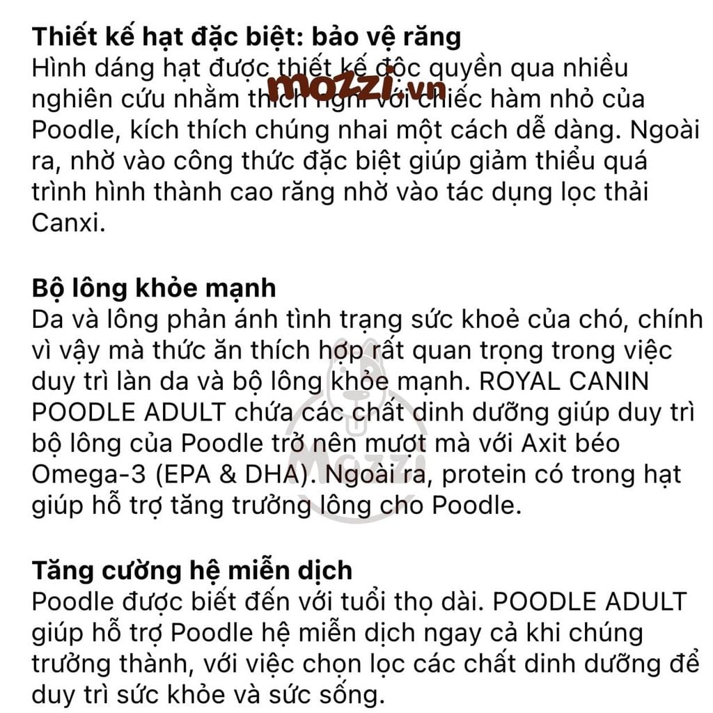 [500g - 1.5kg - 7.5kg ] Thức ăn hạt Royal canin Poodle Puppy Adult cho chó lông xoăn