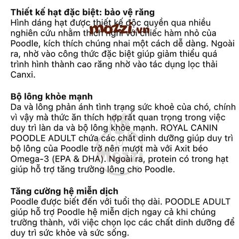  [500g - 1.5kg - 7.5kg ] Thức ăn hạt Royal canin Poodle Puppy Adult cho chó lông xoăn 