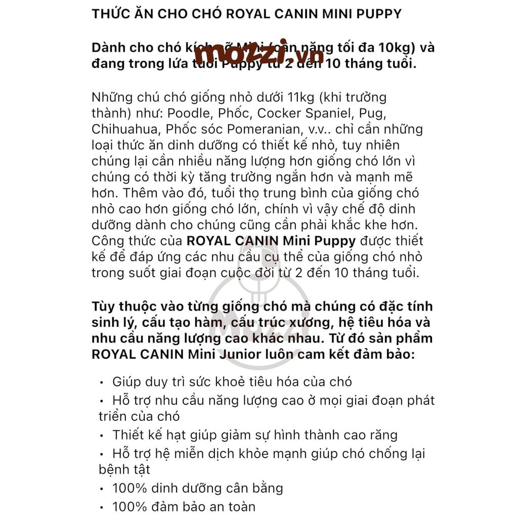 Thức ăn hạt Royal canin Mini Puppy Adult cho chó kích thước nhỏ [800g - 2kg - 8kg - 15kg]