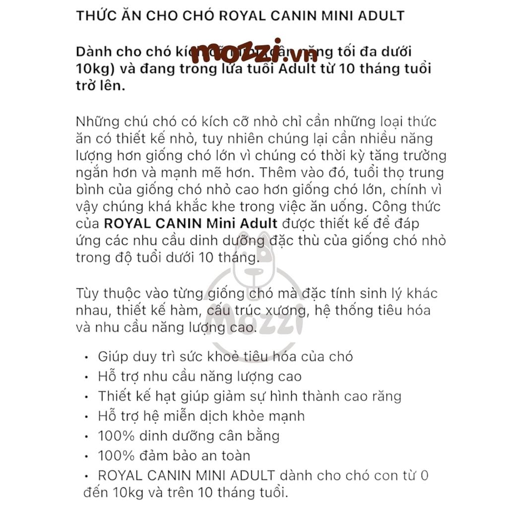 Thức ăn hạt Royal canin Mini Puppy Adult cho chó kích thước nhỏ [800g - 2kg - 8kg - 15kg]