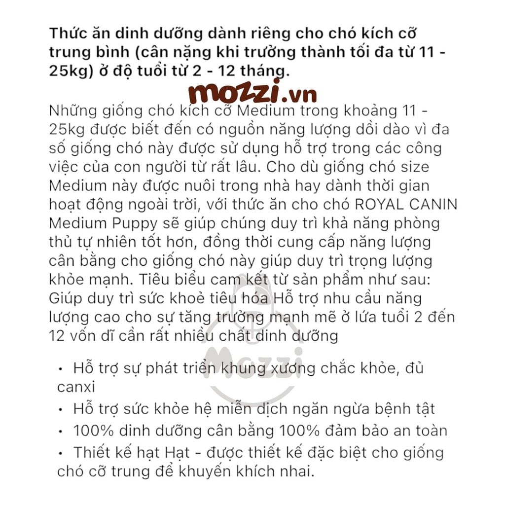 Thức ăn hạt Royal canin Medium Puppy Adult cho chó kích thước trung bình [1kg - 4kg - 10kg - 16kg]