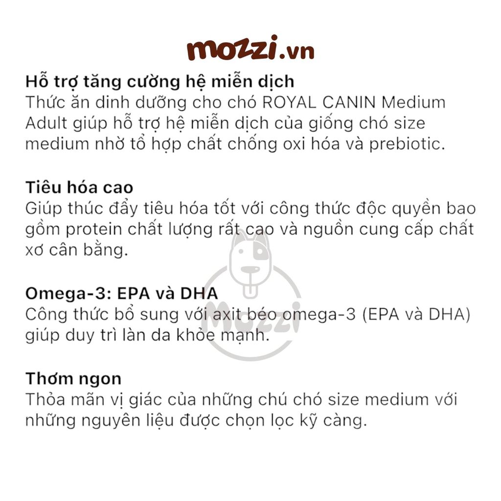Thức ăn hạt Royal canin Medium Puppy Adult cho chó kích thước trung bình [1kg - 4kg - 10kg - 16kg]