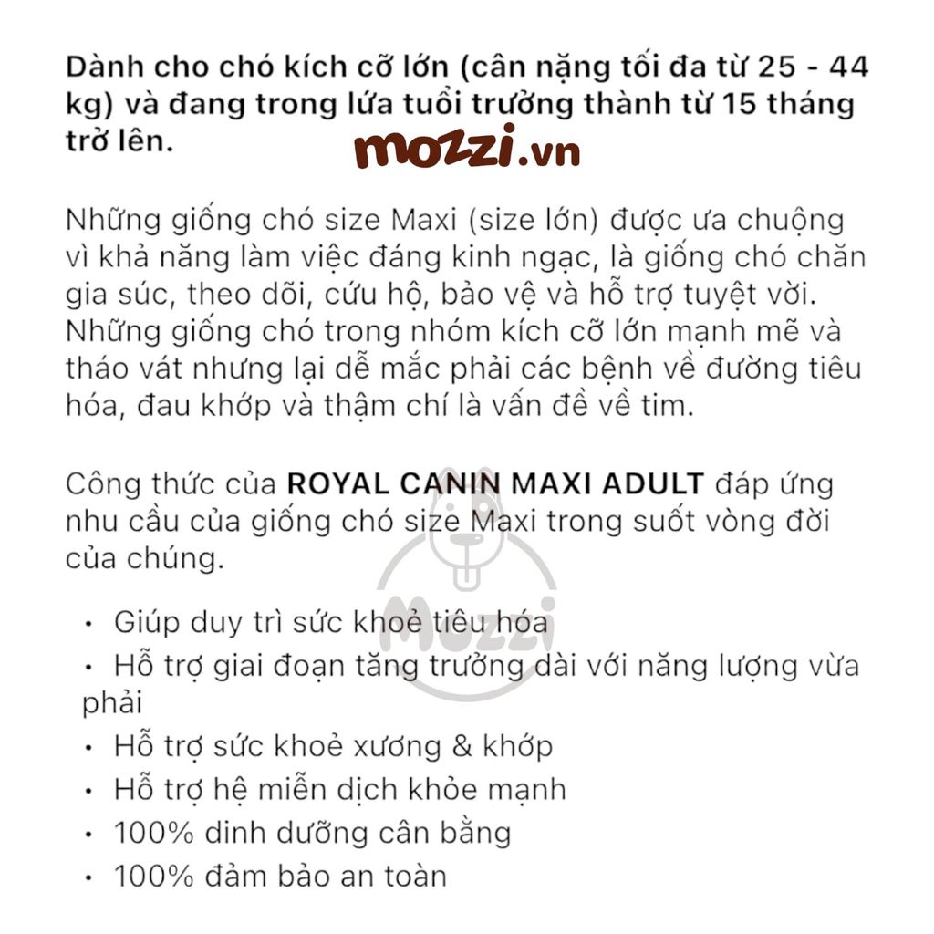 Thức ăn hạt Royal Canin Maxi Puppy Adult cho chó kích thước lớn [1kg - 4kg - 10kg - 16kg]