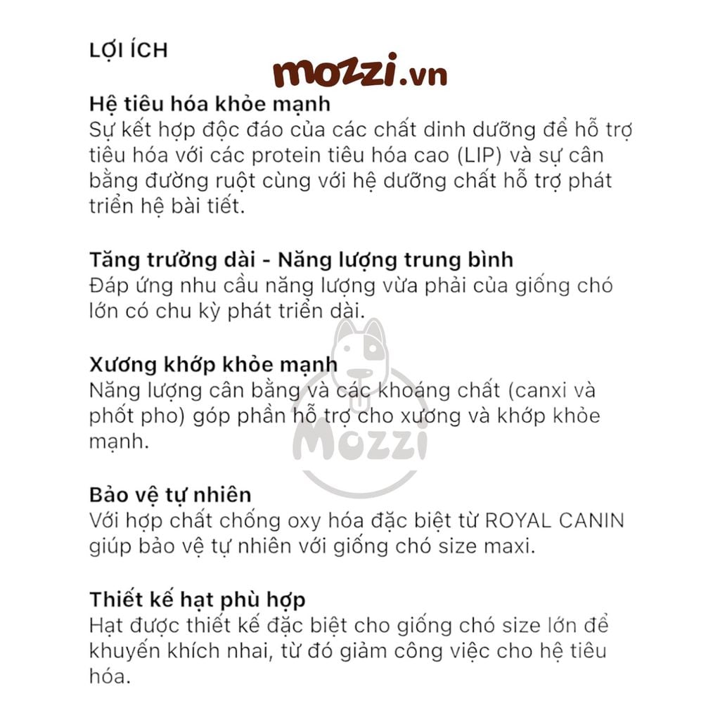 Thức ăn hạt Royal Canin Maxi Puppy Adult cho chó kích thước lớn [1kg - 4kg - 10kg - 16kg]