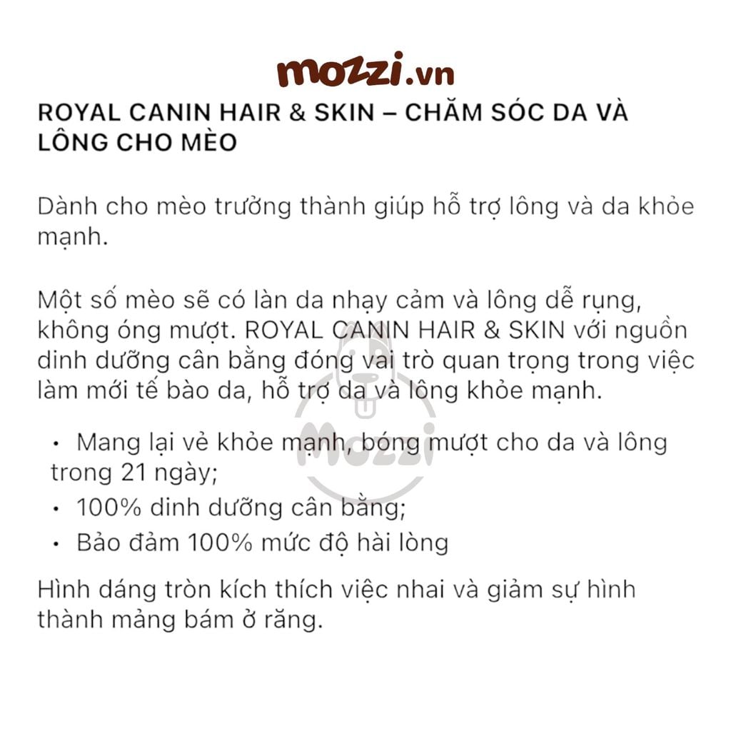 Thức ăn hạt Royal Canin Hair&Skin Care chăm sóc da lông cho mèo Hair Skin [400g - 2kg - 10kg]