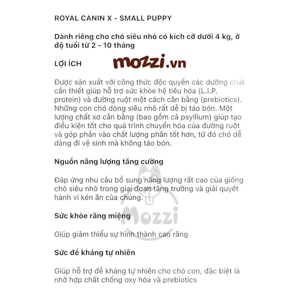 [500g - 1.5kg] Thức ăn hạt Royal Canin Xsmall Puppy Adult cho chó siêu nhỏ
