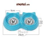  Chén bát ăn đôi cho chó mèo nhựa sợi tre hình tai mèo 