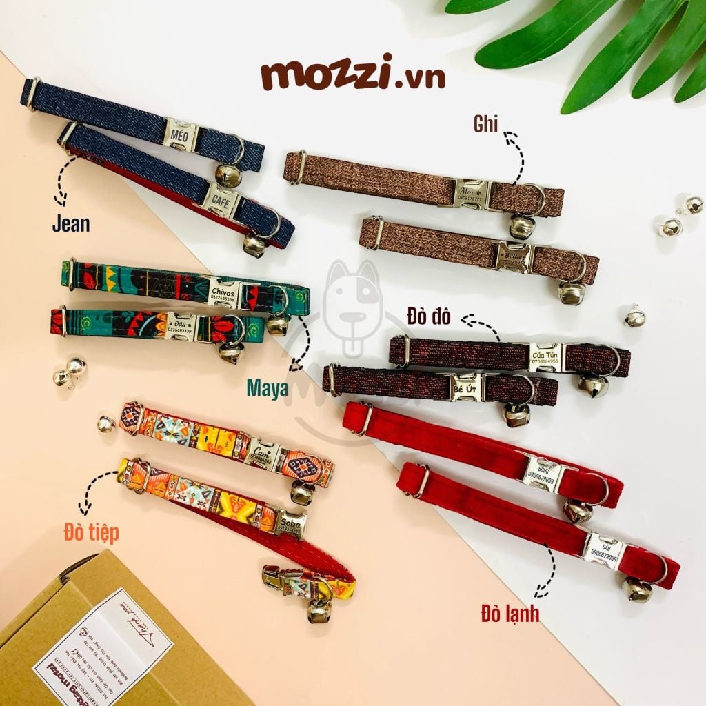 Cat Collar Pro Vòng cổ dây vải cao cấp khắc tên cho chó mèo - Pettag Mozzi