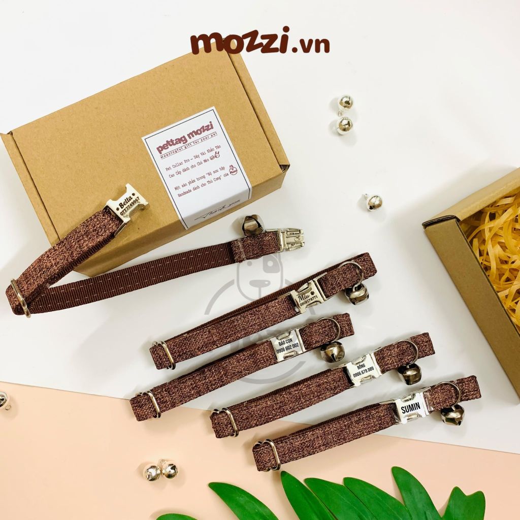 Cat Collar Pro Vòng cổ dây vải cao cấp khắc tên cho chó mèo - Pettag Mozzi