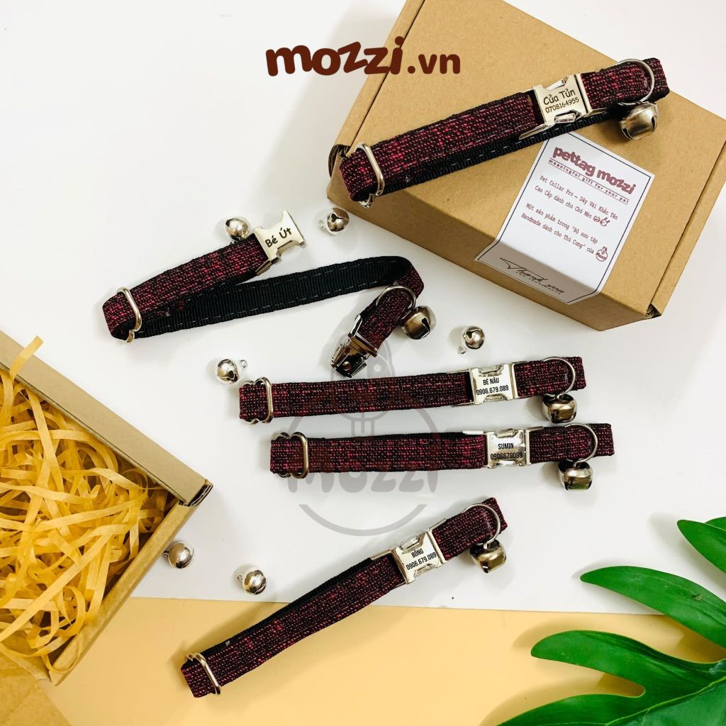 Cat Collar Pro Vòng cổ dây vải cao cấp khắc tên cho chó mèo - Pettag Mozzi
