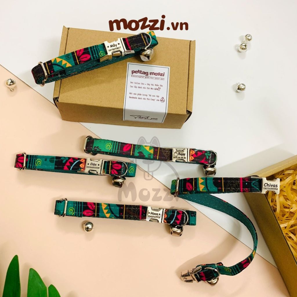 Cat Collar Pro Vòng cổ dây vải cao cấp khắc tên cho chó mèo - Pettag Mozzi