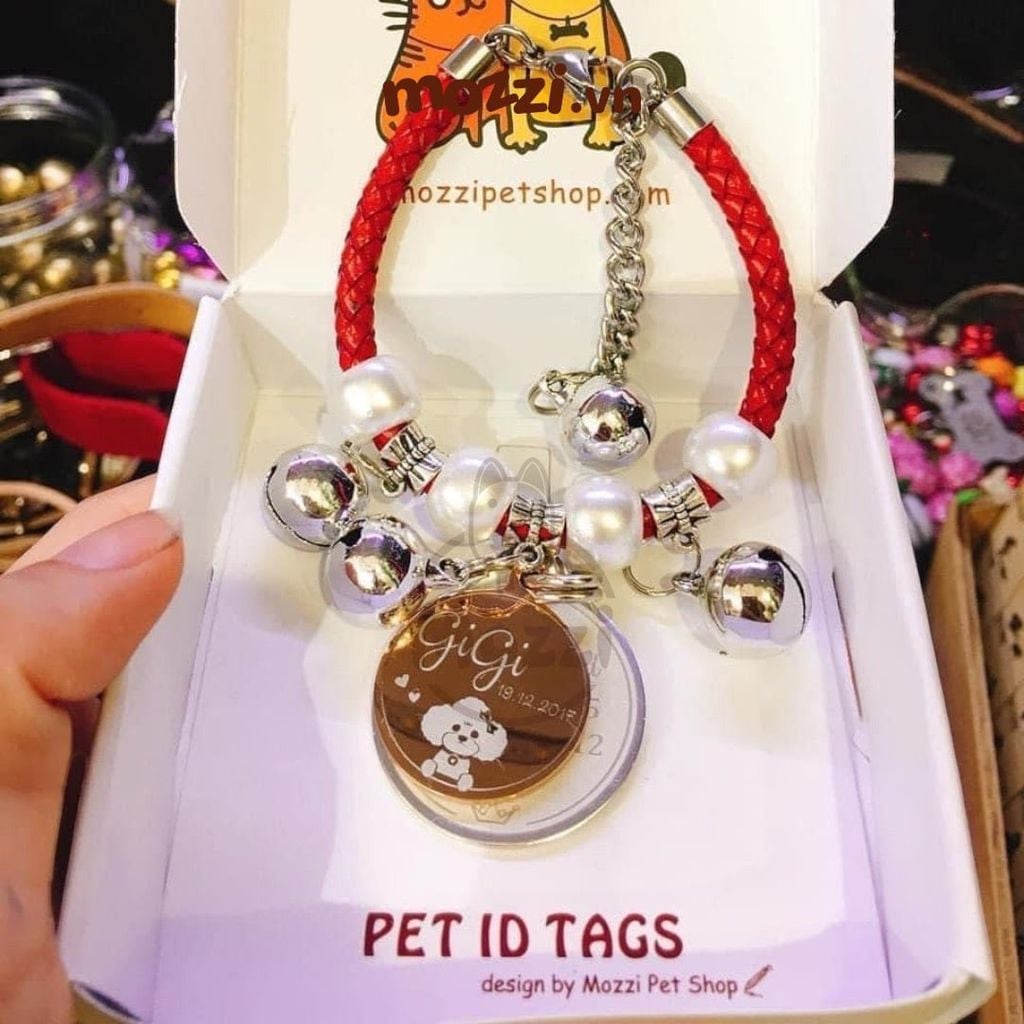 Combo Thẻ tên đôi và Dây charm mix ngẫu nhiên cho chó mèo - Pettag Mozzi