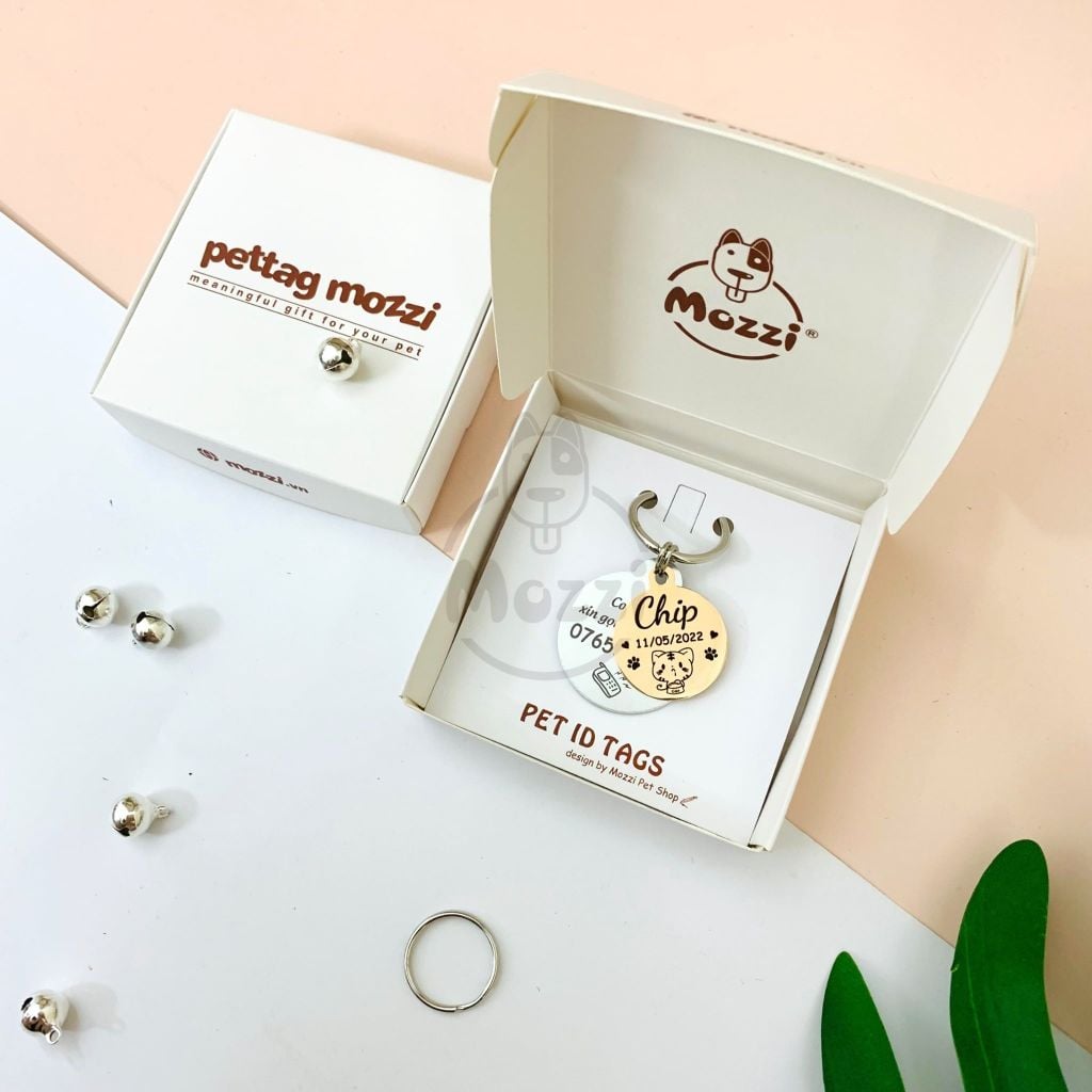 Thẻ tên đôi chó mèo - Pettag Mozzi