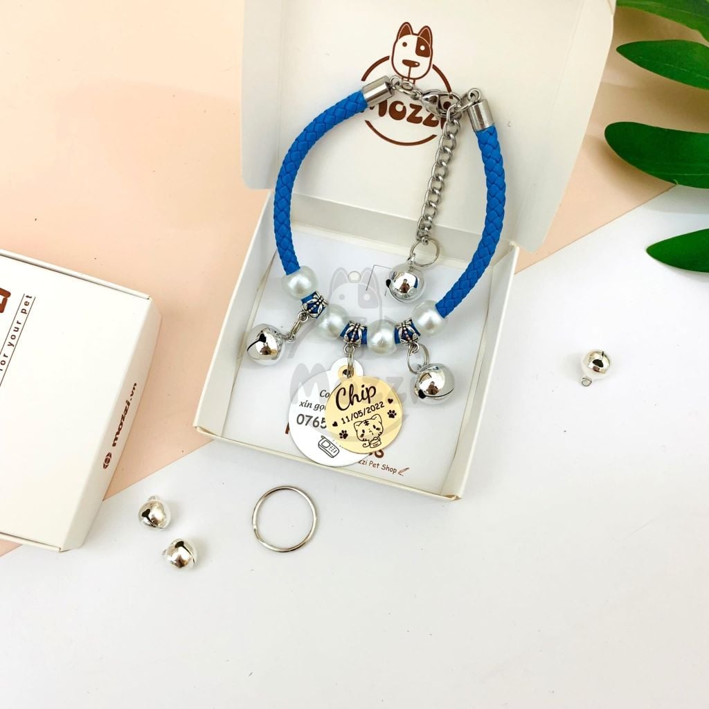 Combo Thẻ tên đôi và Dây charm mix ngẫu nhiên cho chó mèo - Pettag Mozzi