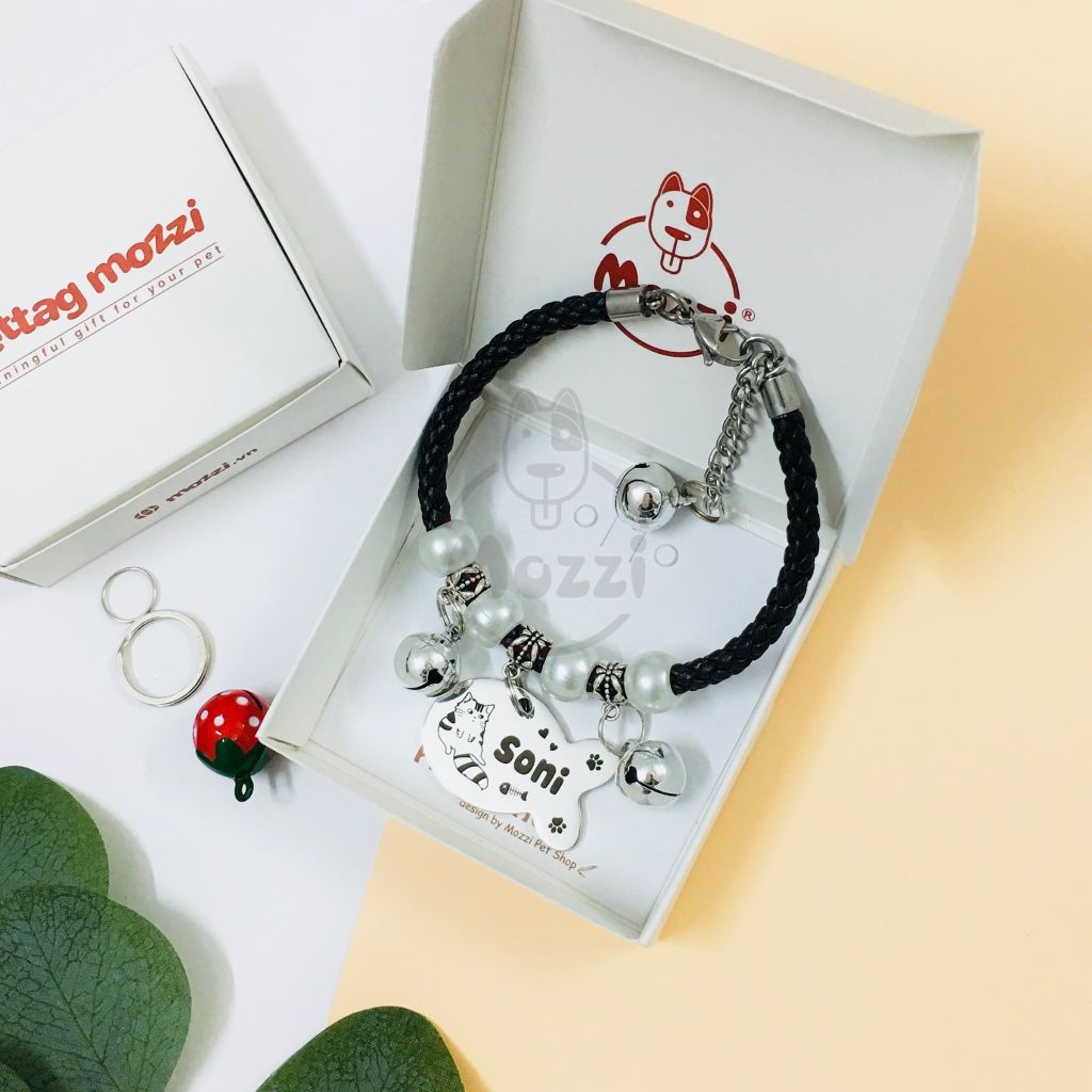Combo Thẻ tên và Dây charm mix ngẫu nhiên cho chó mèo - Pettag Mozzi