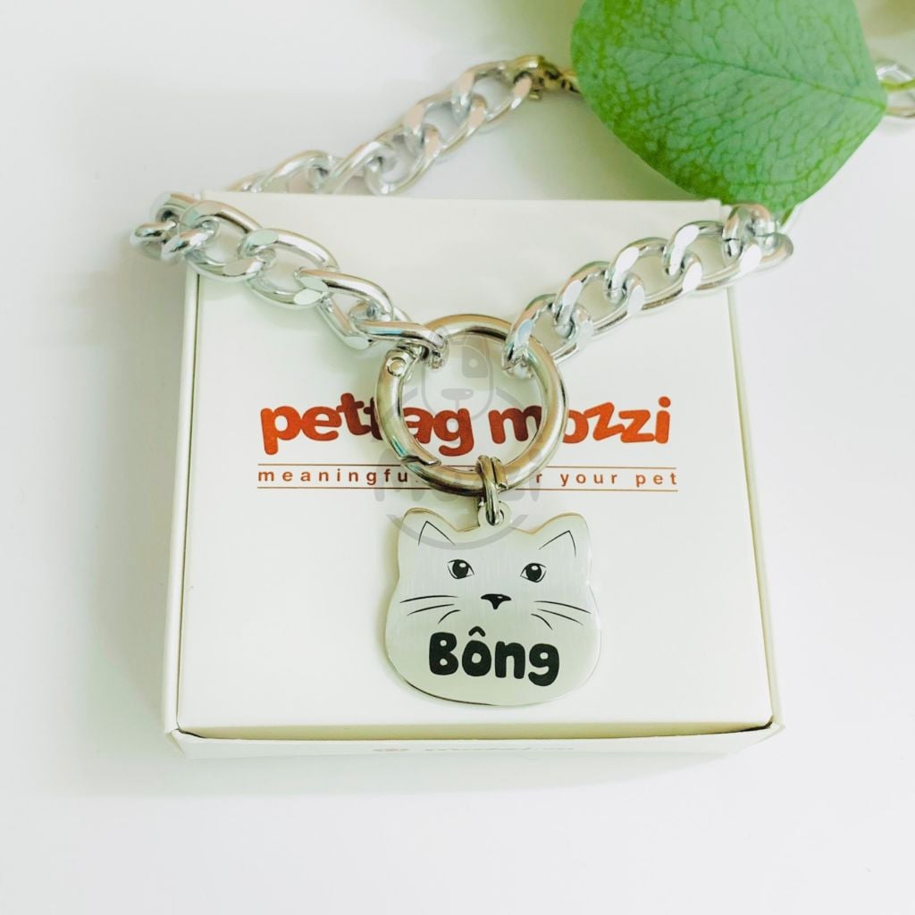 Thẻ tên và dây chuyền ngầu cho chó mèo - Pettag Mozzi