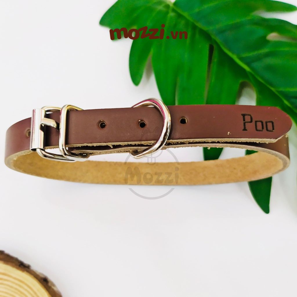 Dây da khắc tên đuôi dây cho chó mèo - Pettag Mozzi