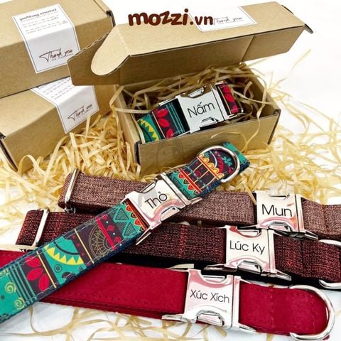  Dog Collar Pro Vòng cổ dây vải cao cấp khắc tên cho chó - Pettag Mozzi 