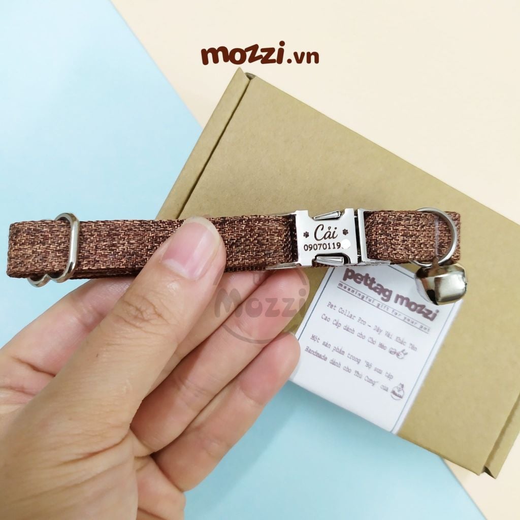 Cat Collar Pro Vòng cổ dây vải cao cấp khắc tên cho chó mèo - Pettag Mozzi