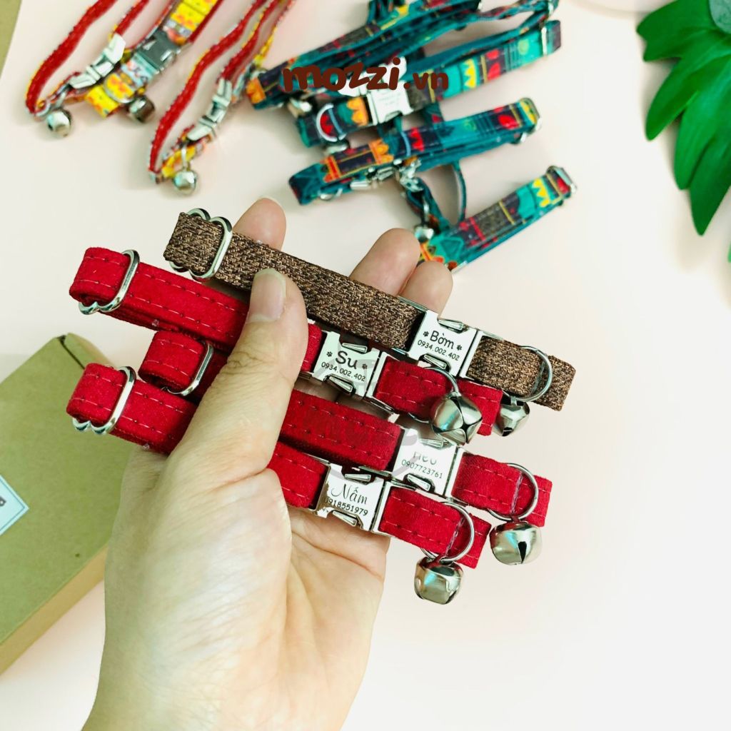 Cat Collar Pro Vòng cổ dây vải cao cấp khắc tên cho chó mèo - Pettag Mozzi