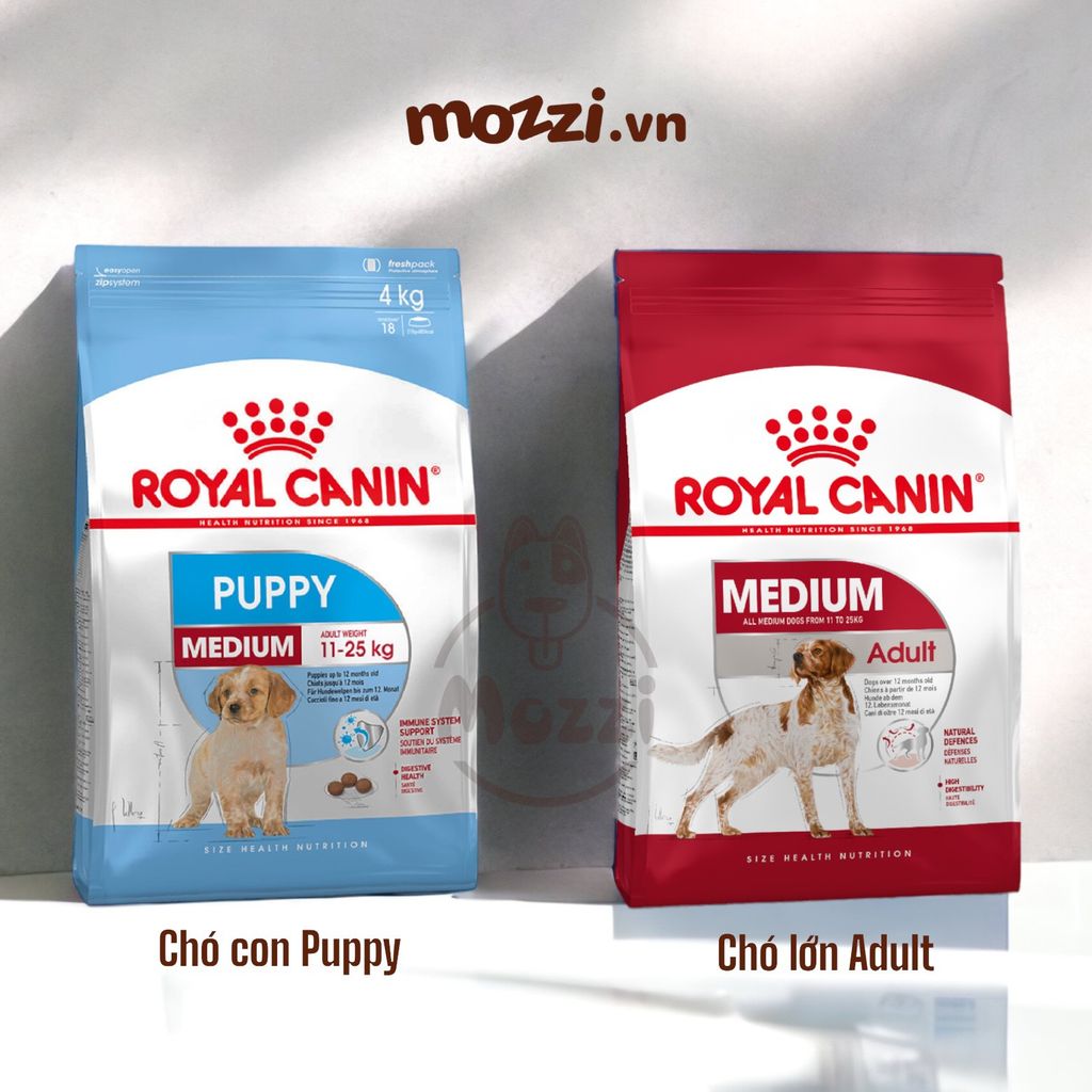Thức ăn hạt Royal canin Medium Puppy Adult cho chó kích thước trung bình [1kg - 4kg - 10kg - 16kg]