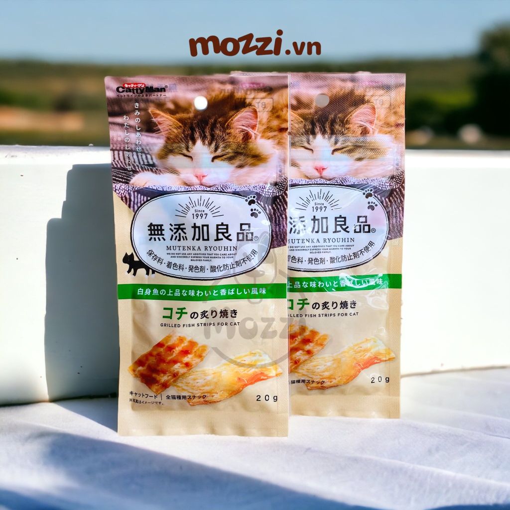 Snack cho mèo Chip Sợi gà cá CattyMan sấy mềm dẻo