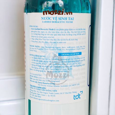  Dung dịch vệ sinh tai EarMed Davis cho chó mèo Chai 355ml 