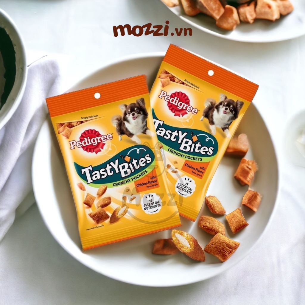 Snack cho chó Bánh giòn nhân kem Tasty Bites Pedigree gói 60gr