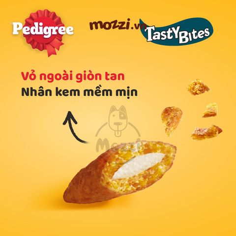 Snack cho chó Bánh giòn nhân kem Tasty Bites Pedigree gói 60gr