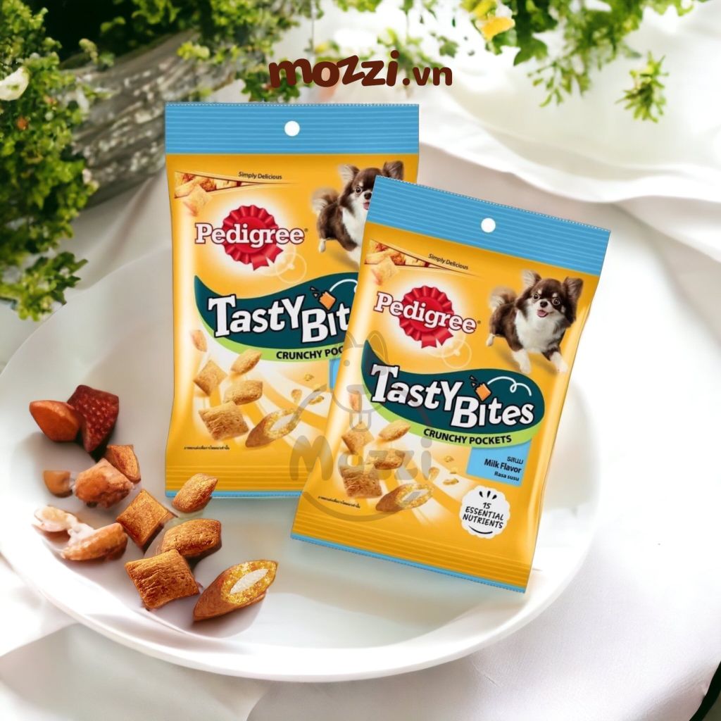 Snack cho chó Bánh giòn nhân kem Tasty Bites Pedigree gói 60gr