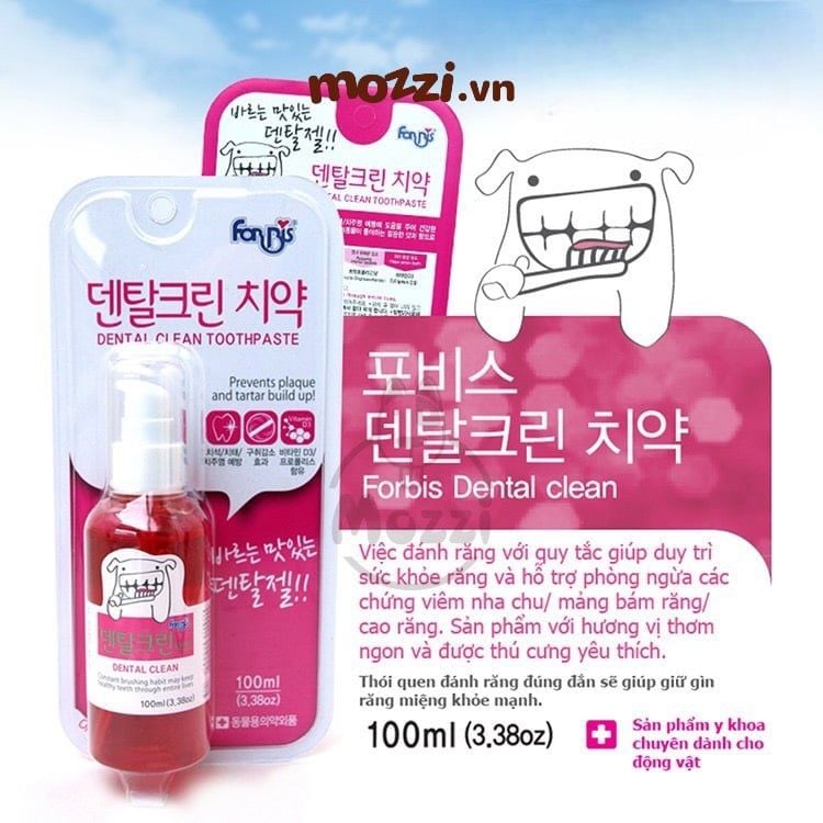 Kem đánh răng khô Forcans có thể nuốt hương dâu cho chó mèo Chai 100ml