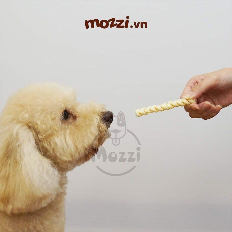 Snack cho chó Que gặm DoggyMan da bò sáp ong xoắn đôi sữa dê sạch răng thơm miệng