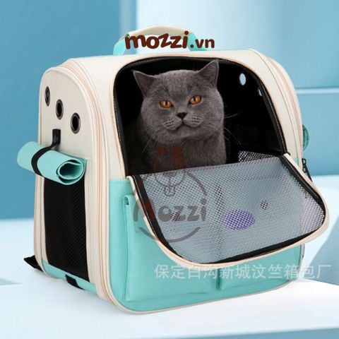  Balo Túi đựng chó mèo mặt lưới vuông có túi nhỏ - Ba lô 