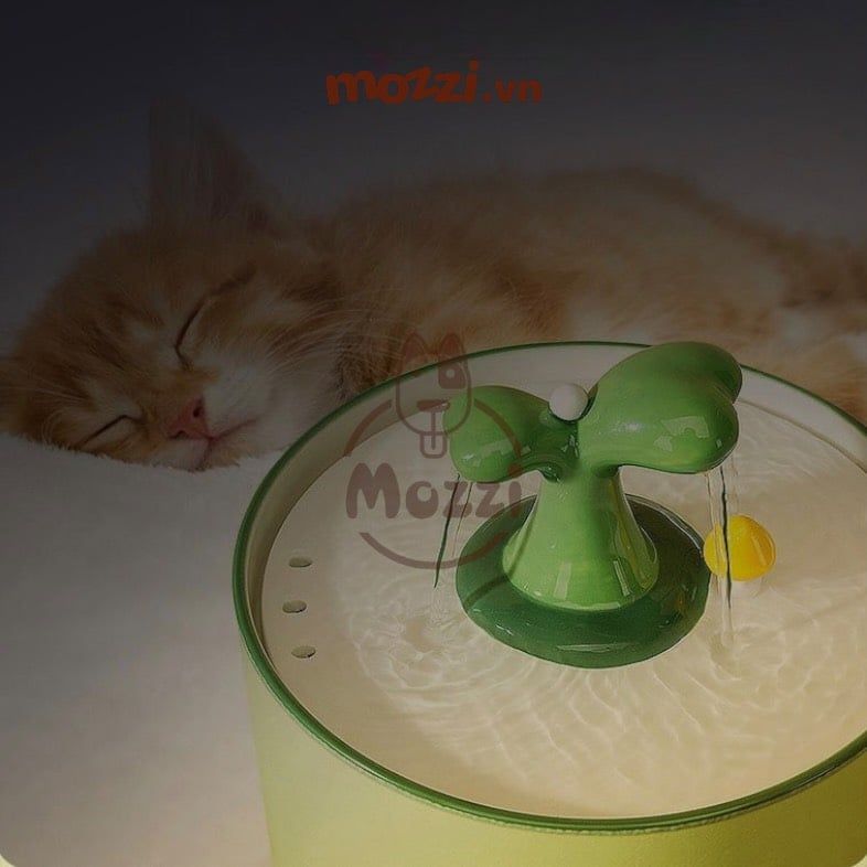 Máy lọc nước cho chó mèo bằng sứ có đài phun nước tiện lợi và tự động