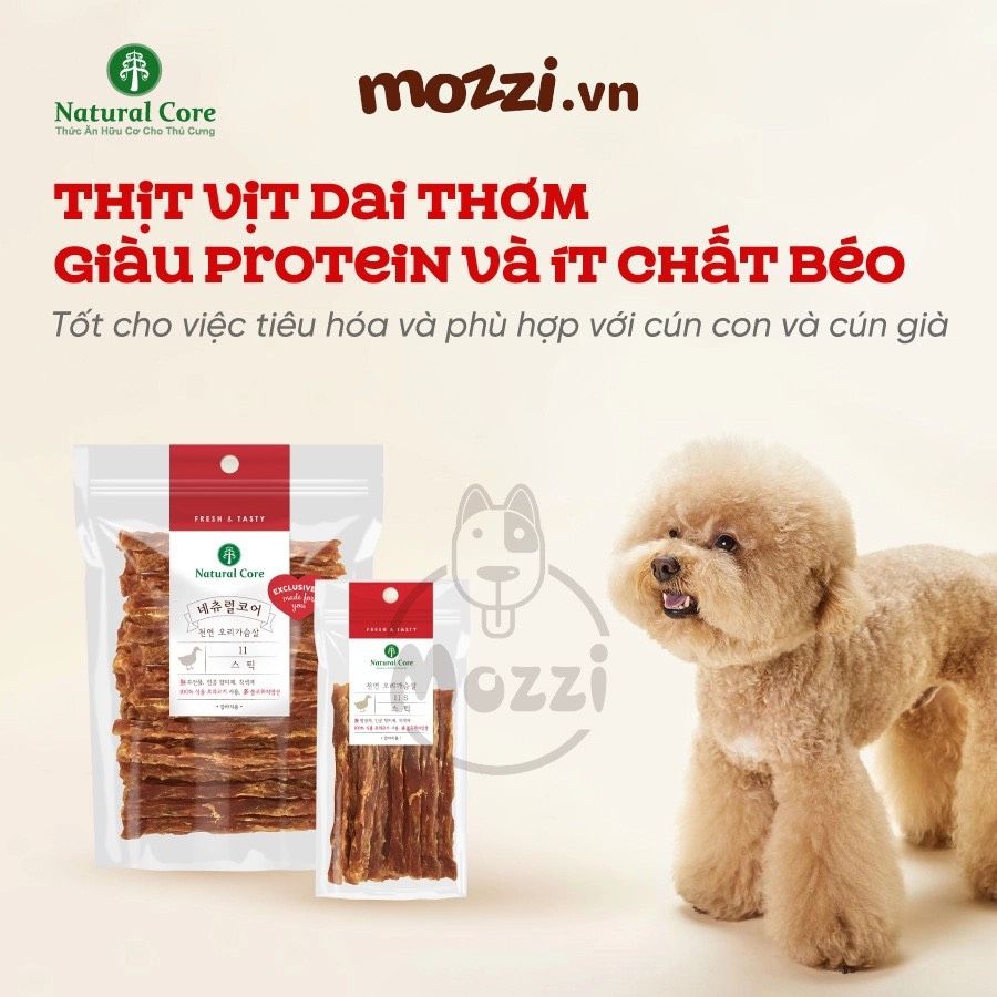 Snack cho chó Thịt ức gà vịt sấy Natural Core