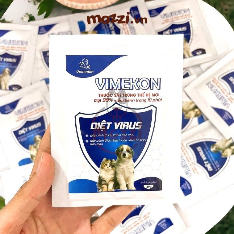 Bột sát trùng khu vực chuông trại Vimekon Vemedim Gói 20gr cho chó mèo