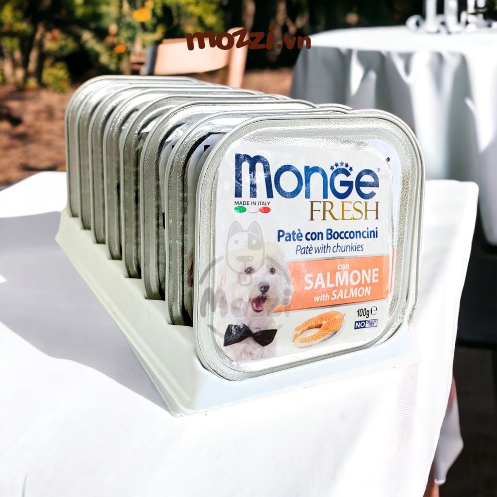 Pate cho chó Monge mix trái cây Hộp 100gr