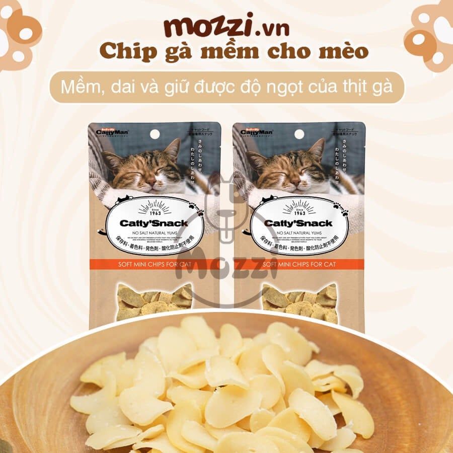 Snack cho mèo Chip Sợi gà cá CattyMan sấy mềm dẻo
