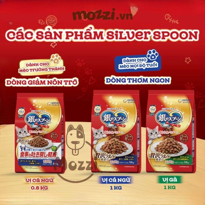 [800g - 1kg] Thức ăn hạt Silver Spoon giảm nôn trớ cho mèo | Nhật Bản