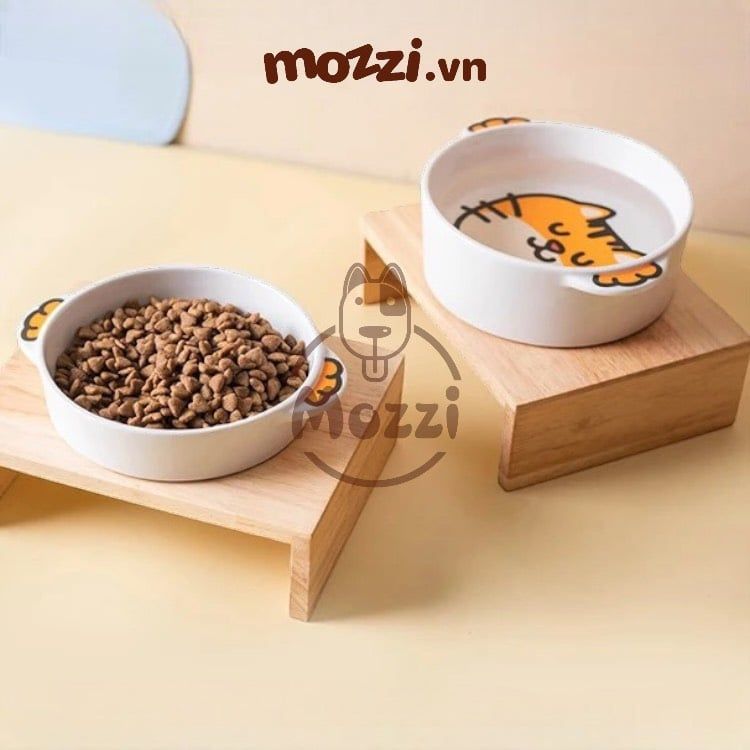 Chén bát ăn sứ cho chó mèo hình thú hình thú dễ thương